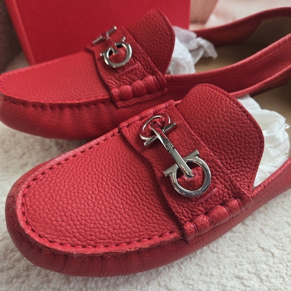 Salvatore Ferragamo NEW Women's Red Loafers - Picture 6 of 14